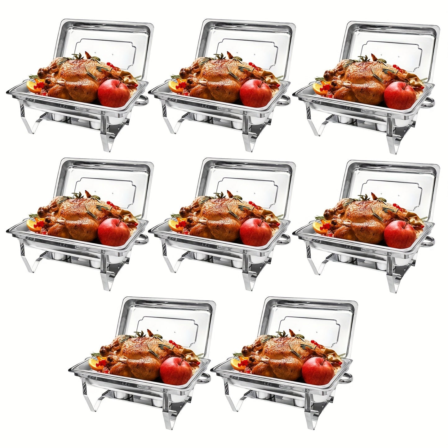 Chafing Dishes Buffet Set 9QT Stainless Steel Food Warmer Trays for Parties Hotel Christmas – 1/2/4/6/8 Pack