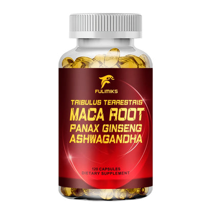 Tribulus and Maca Men's Health Supplement Vegetable Capsules, 120 Count in One Labeled Bottle