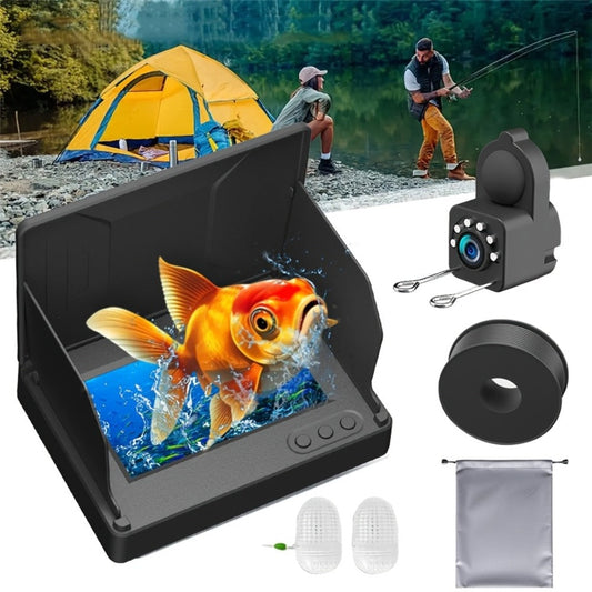 Underwater Fishing Camera 4.3-Inch HD Display with Night Vision & Triple Light Shielding, Portable Fish Finder with Bait Monitor