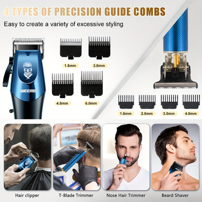 Men's Electric Hair Clipper Set USB Rechargeable with Nose Hair Trimmer & Shaver Wireless Professional Grooming Kit Father's Day Gift