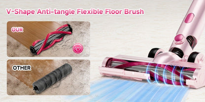 Cordless Vacuum Cleaner 55KPa 8-in-1 Stick Vacuum with LED Light 180° Swivel Wireless for Entryways, Bedrooms and Living Spaces