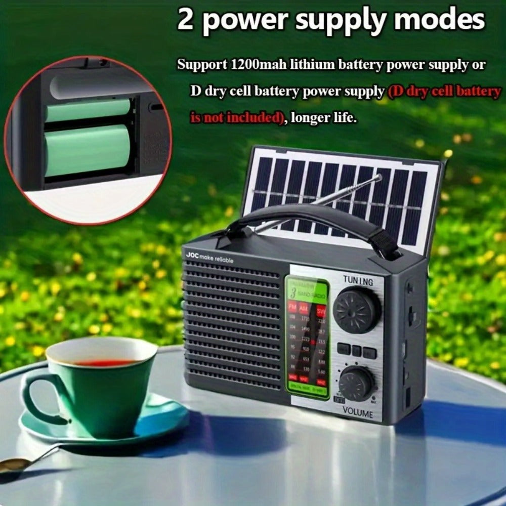 Portable Retro Radio Speaker with MP3 Player Rechargeable Battery Emergency Weather for Bedside Audio, Alarms and Room Entertainment
