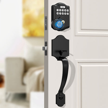 Keypad Deadbolt Lock Fingerprint Keyless Entry, Electronic Door Lock with Code Fingerprint & Key