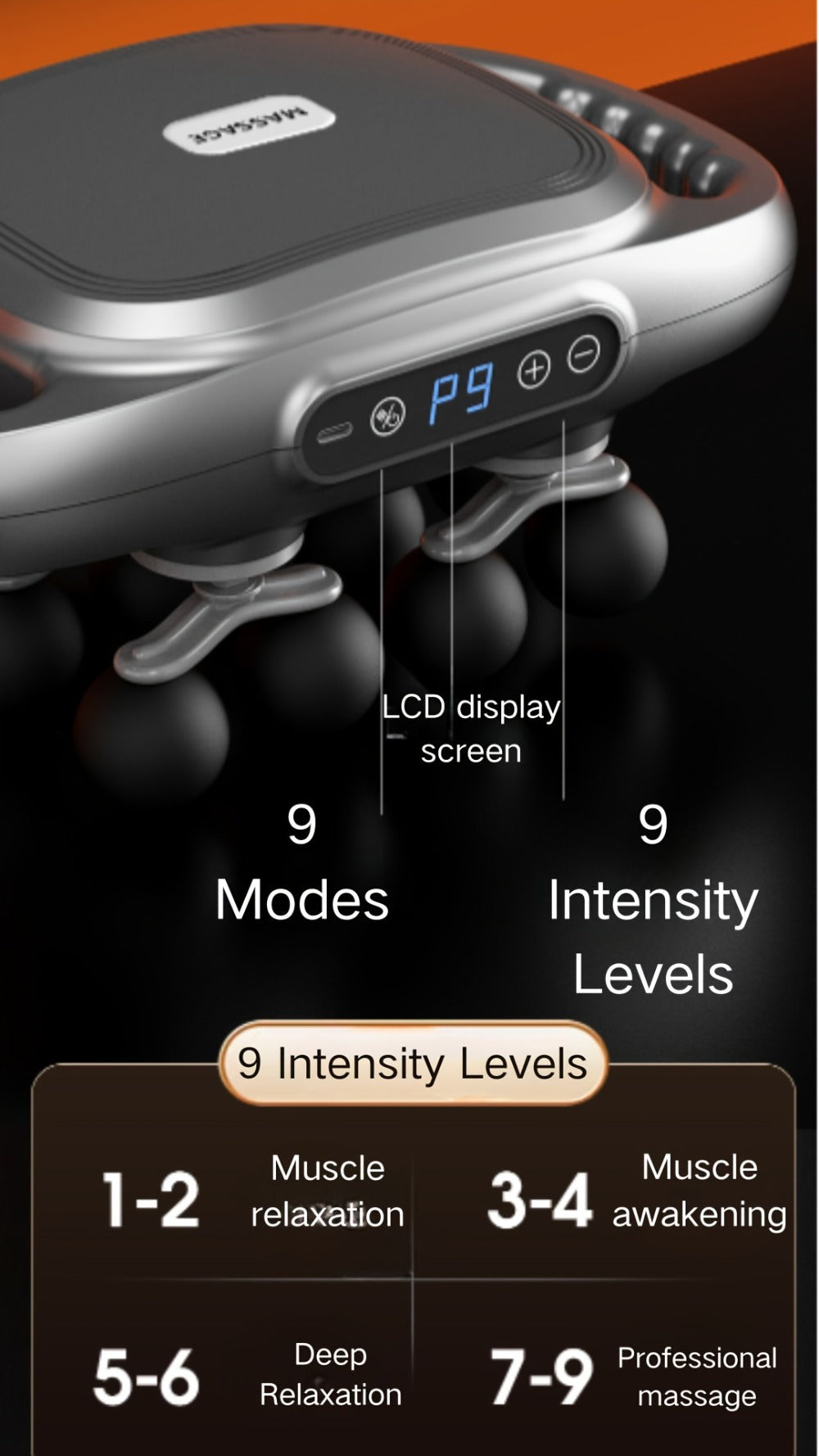 Massage Gun 12 Heads Deep Tissue Percussion Massager Set for Back Neck Shoulders Legs Foot Pain Quiet Handheld Electric Body Massager