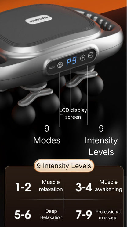 Massage Gun 12 Heads Deep Tissue Percussion Massager Set for Back Neck Shoulders Legs Foot Pain Quiet Handheld Electric Body Massager