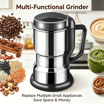 Electric Coffee Grinder 300W 4-Blade Stainless Steel Spice Nut Bean Grinder 400g 14oz Deepen for Entryways, Bedrooms and Living Spaces