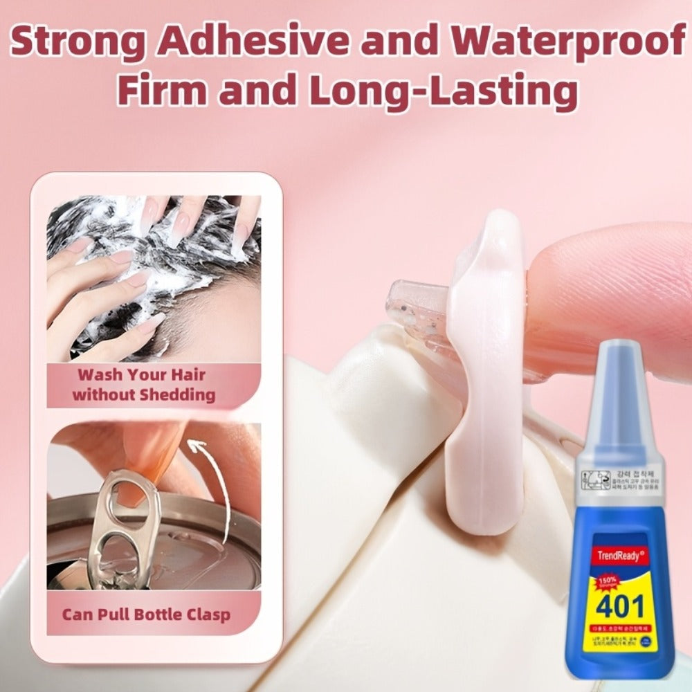 Waterproof Nail Adhesive Tabs with Nail Stickers 0.85oz Dropper Tip Bottle – Extra Strong Alcohol-Free Quick Release Long Wearing Salon