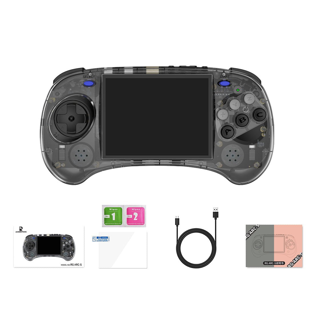 Handheld Game Console Anbernic RG ARC-S with 4-Inch IPS OCA Full-Lamination, 640x480, 128GB Options, 3500mAh Battery, Linux, HDMI