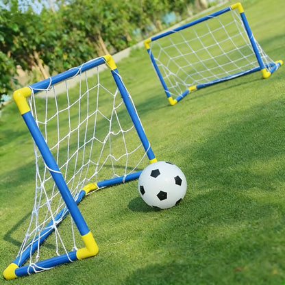 Kids Youth Football Goal Set, 2pcs Portable Easy-Assemble Soccer Goals for Indoor & Outdoor Play