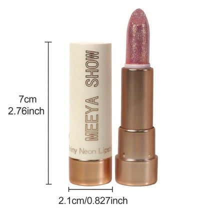 Glitter Shimmer Lipstick Set 3Pcs Pearlescent Pinkish Golden Creamy Glossy Sparkle Lip Gloss Lip Makeup for Party Stage Cosplay Festival