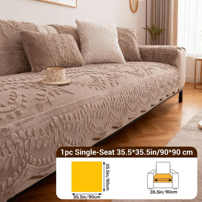 Sofa Cover Quilted Plush-Texture Panels in 35.5-Inch Width for 1 to 4 Seats, Backrest or Armrest