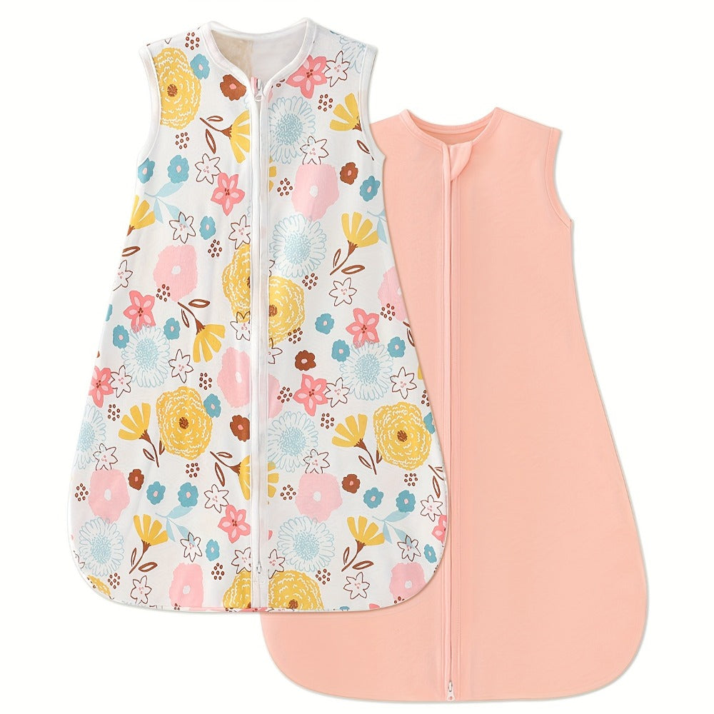 Baby Sleeping Bag 2/3pcs Two-Way Zip Wearable Blanket Anti-Kicking Swaddle 0-24 Months Boys Girls Air-Conditioned Room