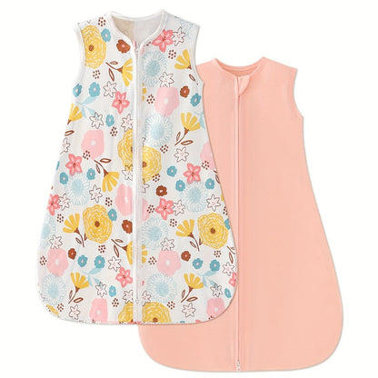 Baby Sleeping Bag 2/3pcs Two-Way Zip Wearable Blanket Anti-Kicking Swaddle 0-24 Months Boys Girls Air-Conditioned Room
