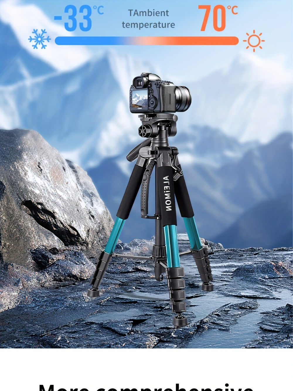 Camera Tripod 74 Inch Aluminum Alloy with Dual Quick Release Plate, Phone Clip & Carrying Bag, Professional Stand for DSLR