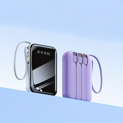 Power Bank 50000mAh 22.5W with Integrated Cable Array, Digital Display and LED Flashlight in Two Colors