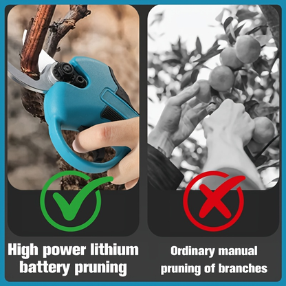 Pole Saw Set with Electric Chainsaw, 6-Inch Cordless Pruner, Long-Handle Scissor Kit, Safety Lock for Tree Pruning & Landscaping