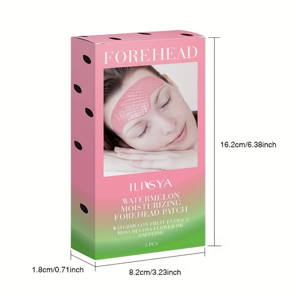 Watermelon Forehead Patches 15pcs Caffeine Collagen Niacinamide Ultra Hydrating Moisturizing Brightening De-Puffing Daily Facial Skin Care