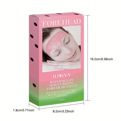 Watermelon Forehead Patches 15pcs Caffeine Collagen Niacinamide Ultra Hydrating Moisturizing Brightening De-Puffing Daily Facial Skin Care