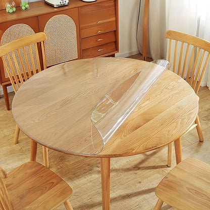 Round PVC Table Cover Clear Tablecloth 2MM Thick Scratch-Resistant Waterproof Table Protector for Dining Table Coffee Table Restaurant