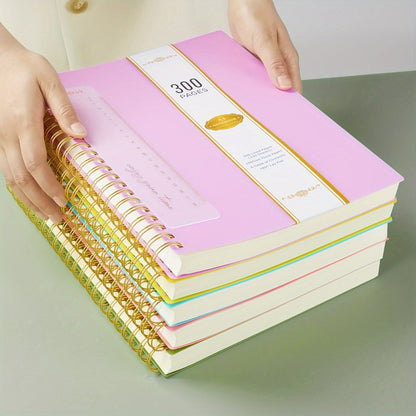 Large Spiral Notebook 300 Pages Hardcover – 8.5x11 A4 College Ruled 100GSM Lined Paper PVC Waterproof Cover for Work School Travel Women Men