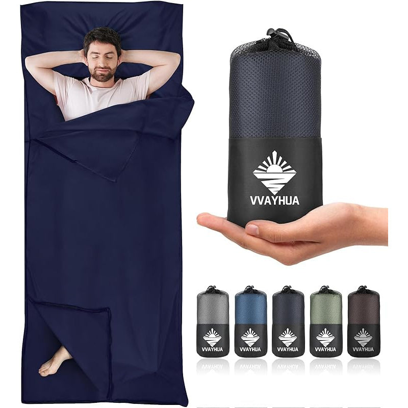 Sleeping Bag Liner for Adults – Two-Way Zipper Sleep Sack with Foot Exposure, Lightweight Portable Travel Sheet for Camping, Hiking