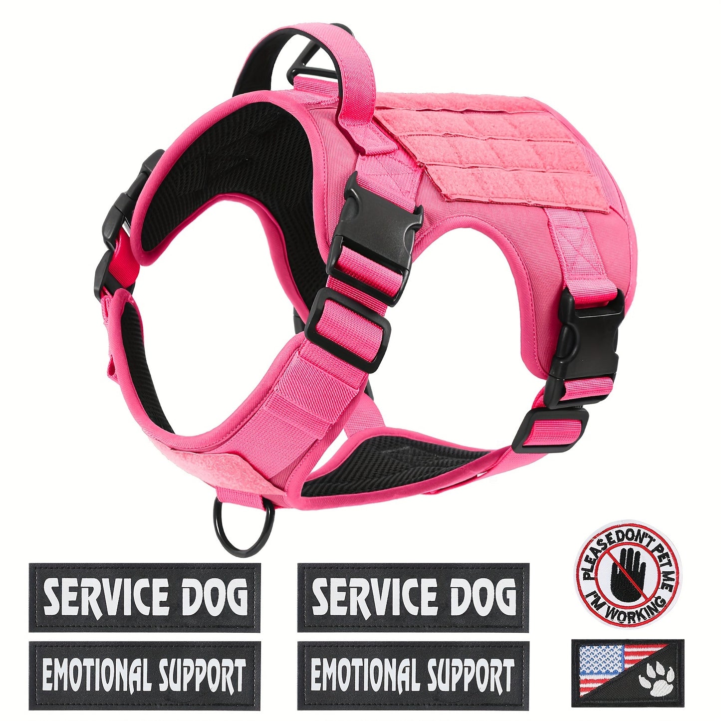 Dog Tactical Harness No-Pull Chest Vest with Handle – Adjustable Military Style Pet Harness for Small Medium Large Dogs