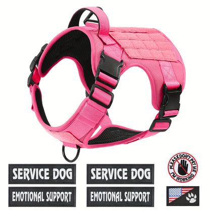 Dog Tactical Harness No-Pull Chest Vest with Handle – Adjustable Military Style Pet Harness for Small Medium Large Dogs