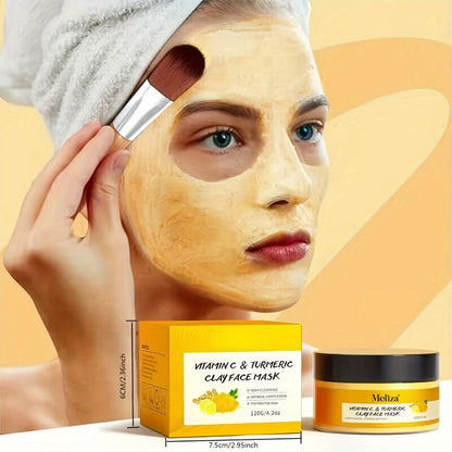 Turmeric Vitamin C Mud Mask 100ml - Deep Cleansing Pore Minimizer Face Mask, Remover Radiant Skin Weekly Skincare for Women