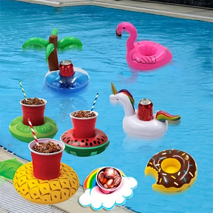 Floating Pool Drink Holders 15 Pack, Flamingo Inflatable Cup Coasters for Beer Cans, Water Bottles & Beverages