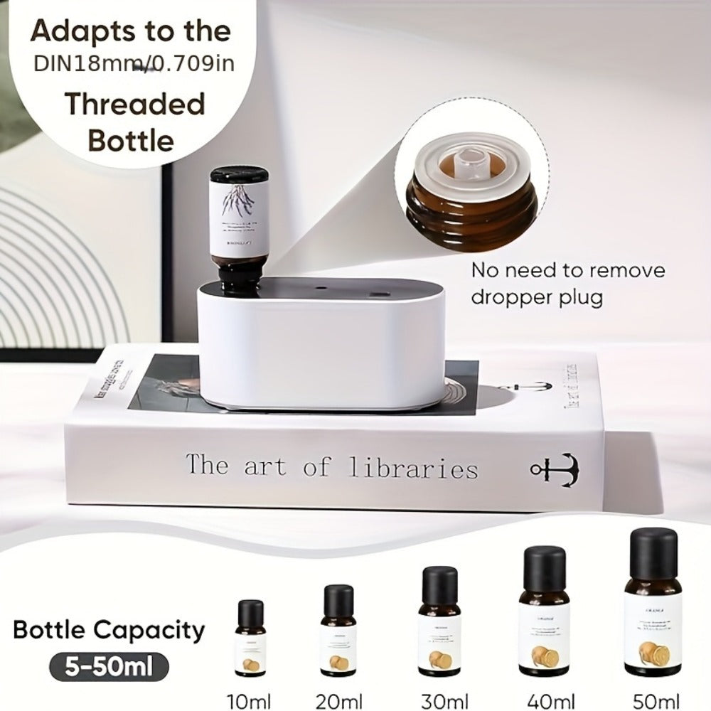 Essential Oil Diffuser Waterless Aroma Diffuser, USB Mini Humidifier, 3 Misting Modes, Color LED Lights