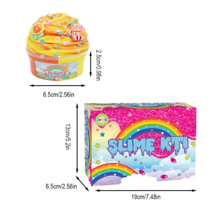 Slime Kit for Girls Boys 12 Cups, Fruit Color Fluffy Slime Making Set with Bull Glue & Mixed Mud