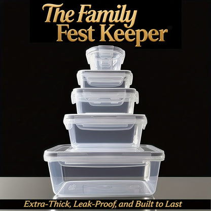 Food Storage Containers with Lids, 10- or 40-Piece PP Set with Easy-Snap Lids, Labels and Markers in Two Colors