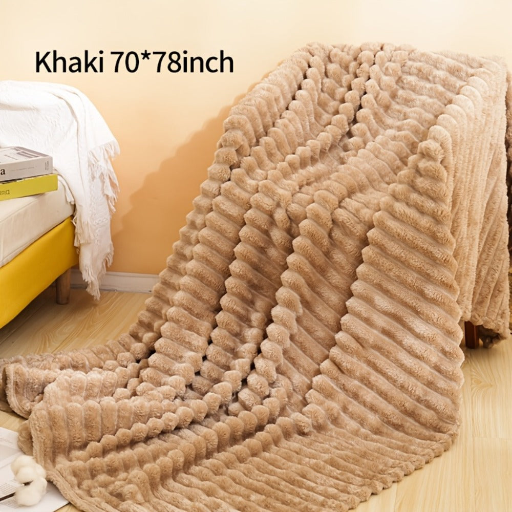 500gsm Heavy Plush Blanket, Ultra Thick Fluffy Blanket for Bed, Sofa & Travel, Baby to Double Size
