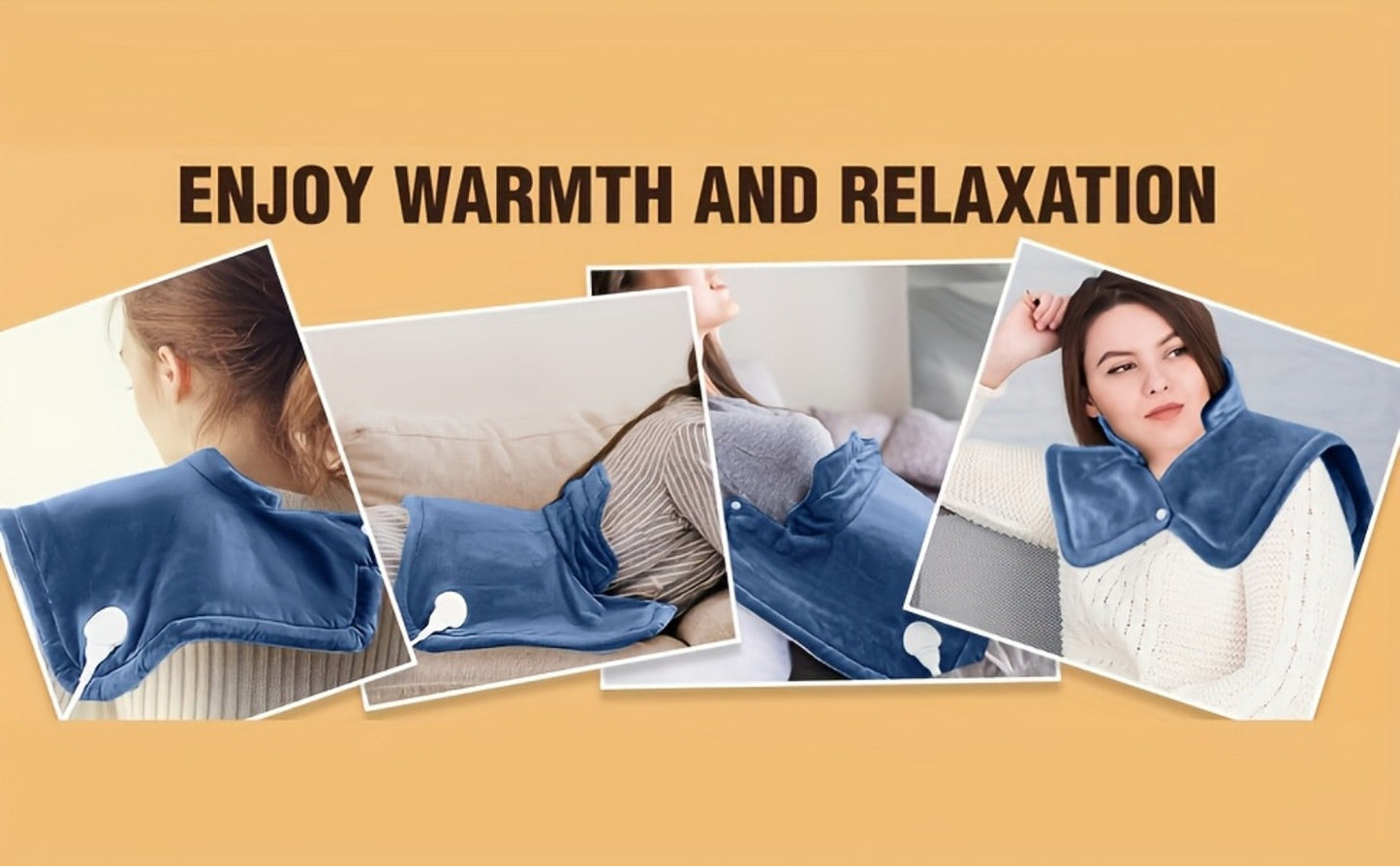 Graphene Heating Shawl Wrap Blanket - Ultra- Coral Fleece Temperature-Regulating Neck Back Shoulder Warmer