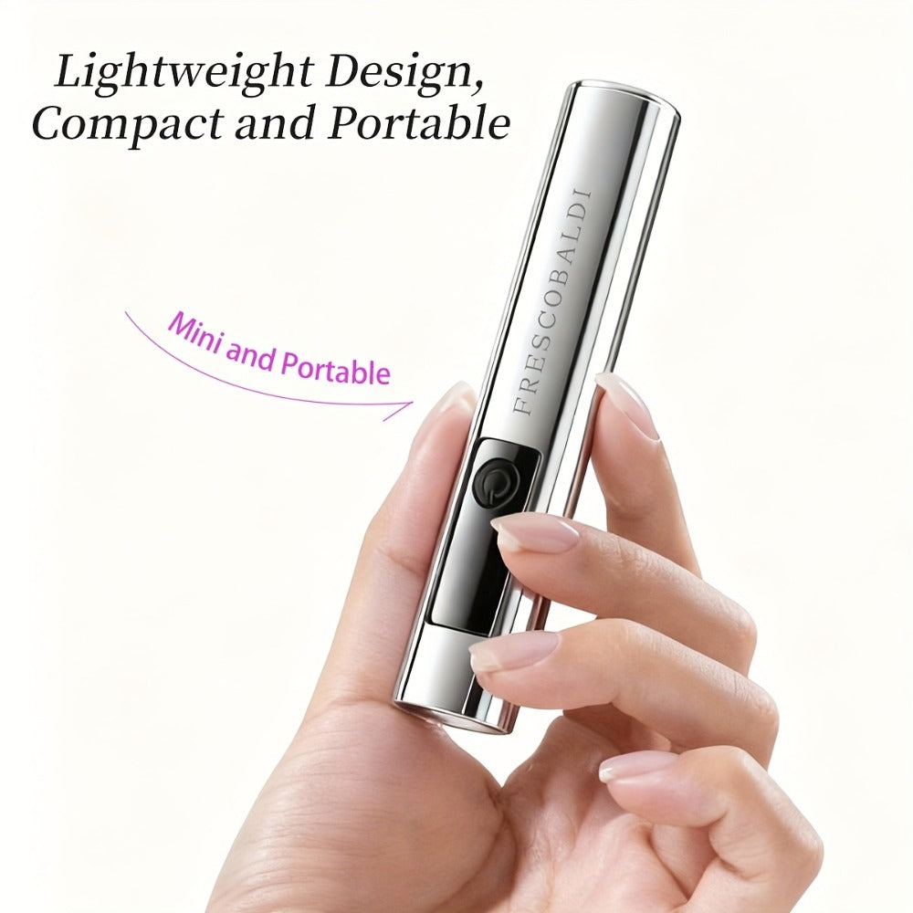 Metallic Handheld Linear UV/LED Nail Lamp with 45s/60s Timers, Type-C Input and 300mAh Label