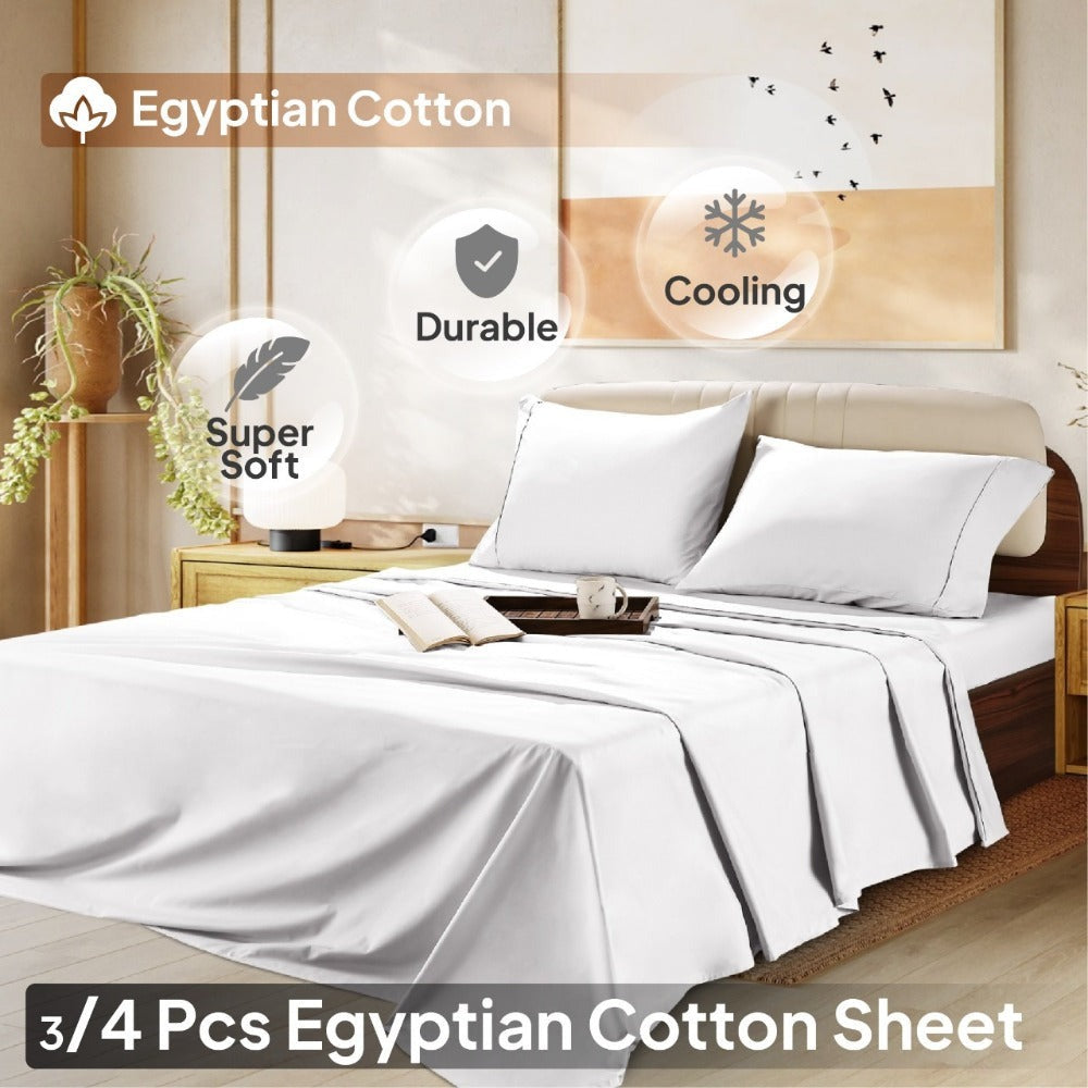 Egyptian Cotton Sheet Set, 1000 Thread Count Sateen Bedding with 16-Inch Deep Pocket, Twin-Full-Queen-King Sizes