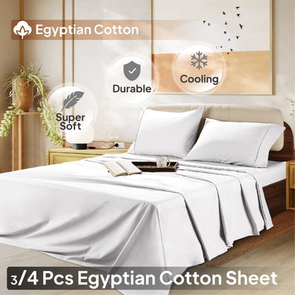 Egyptian Cotton Sheet Set, 1000 Thread Count Sateen Bedding with 16-Inch Deep Pocket, Twin-Full-Queen-King Sizes
