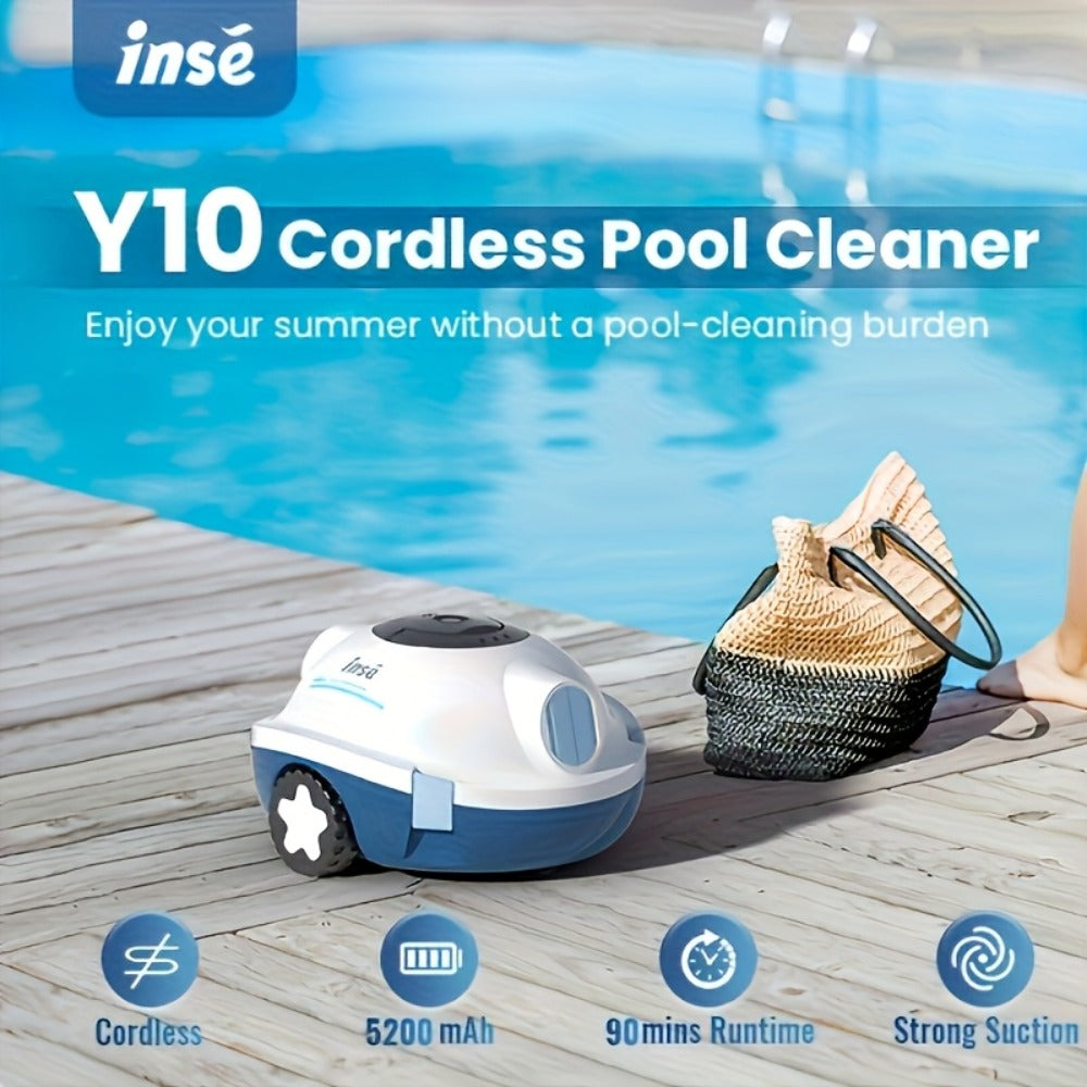 Cordless Robotic Pool Cleaner with 90-Min Runtime, Self-Parking Auto Vacuum, Floating Bracelet Retrieval