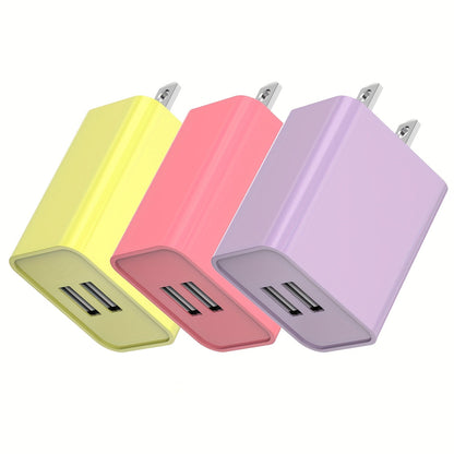 USB Wall Charger Cube Multi-Pack 2/3/4-Pack Dual Port 5V 2.1A with Short Circuit Protection