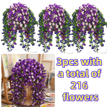 Artificial Rose Vine Hanging Garland 3pcs 216 Flowers – High-Density UV-Resistant Faux Rose Flower Vines with Realistic Roses & Foliage