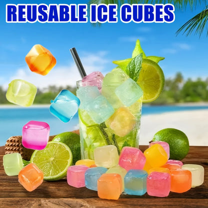 Reusable Plastic Ice Cubes 60/90/120/165 PCS - Non-Melting Non-Diluting Refreezable Ice Cubes for Whiskey