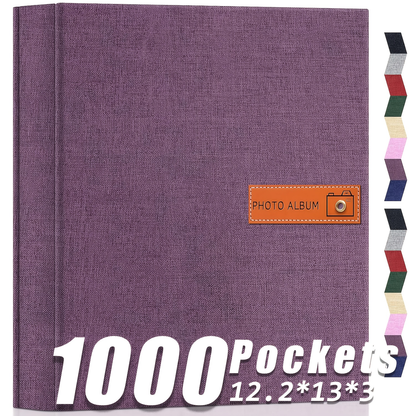 Photo Album 4x6 200 & 1000 Pockets with Label – Linen Hardcover Memory Book for Wedding, Baby, Travel, Anniversary