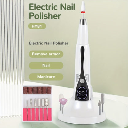 Electric Nail Drill Kit 12 Bits & Stand, 20000RPM Professional Nail File for Gel Polish Removal, Acrylic