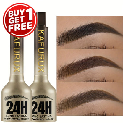 Eyebrow Powder Pencil 2pcs Set, Waterproof Sweatproof Brow Makeup with Setting Formula, Natural Defined Look