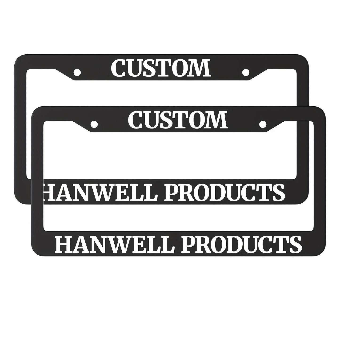 Custom License Plate Frame – 6 Font Styles, Heavy-Duty Weather-Resistant Car Tag Holder, Personalized Front & Rear License Plate Border
