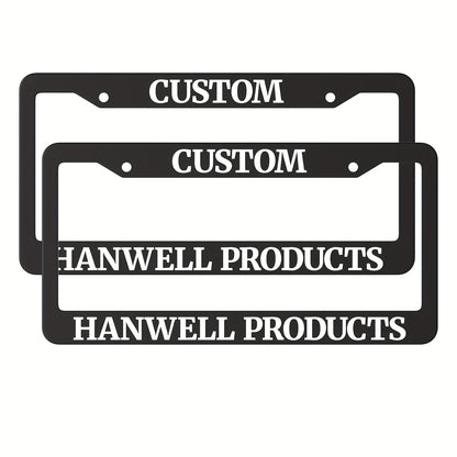 Custom License Plate Frame – 6 Font Styles, Heavy-Duty Weather-Resistant Car Tag Holder, Personalized Front & Rear License Plate Border