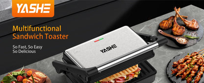 Panini Press Sandwich Maker 1200W, Non-Stick Cast Aluminum Grill with 180-Degree Opening, 2-Slice Panini Maker with Indicator Lights