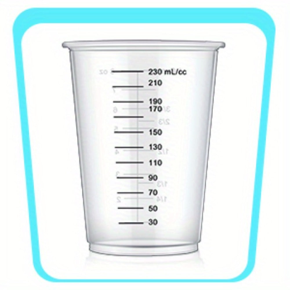 Plastic Measuring Cups with Wooden Sticks 100 Sets Clear Graduated Mixing Cups oz/ml/cc for Resin