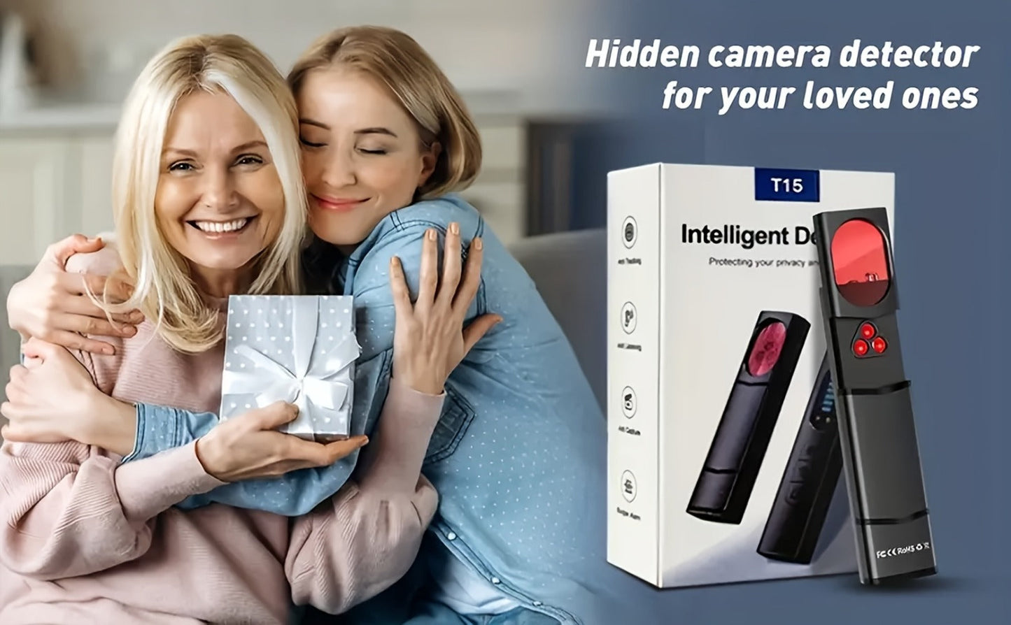 Anti Spy Hidden Camera Detector RF Signal Scanner Portable Bug Detector, GPS Tracker Finder, Listening Device Detector