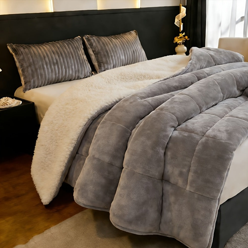 Sherpa Fleece Comforter Set Extra Thick Plush Microfiber Reversible Soft Warm Luxury Bed Blanket Twin XL Full Queen King 10 Colors